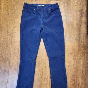 LANDS' END Mid-Rise Straight Women's Blue Corduroy Jeans - 6 Petite